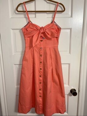 Dao Chloe Dao Coral Tie-Bodice Midi Dress